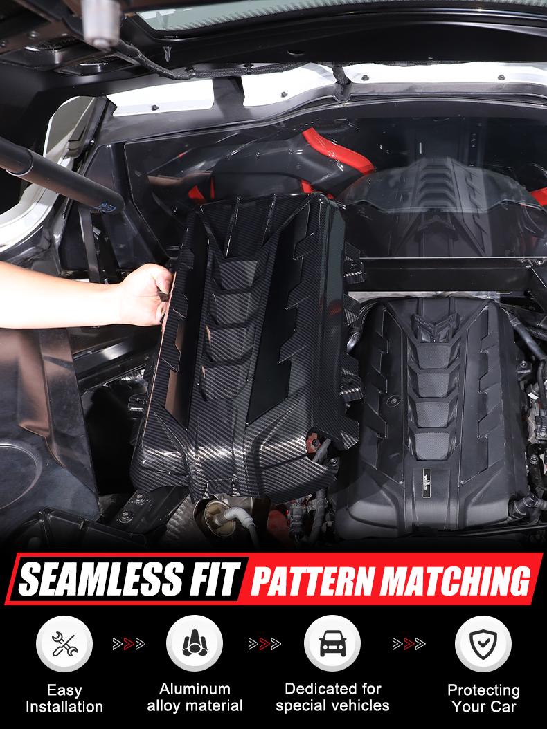 2-Piece Aluminum Alloy Black/Blue/Yellow/Red Car Hood Side Logo Decorative Stickers for 2020+ Corvette C8