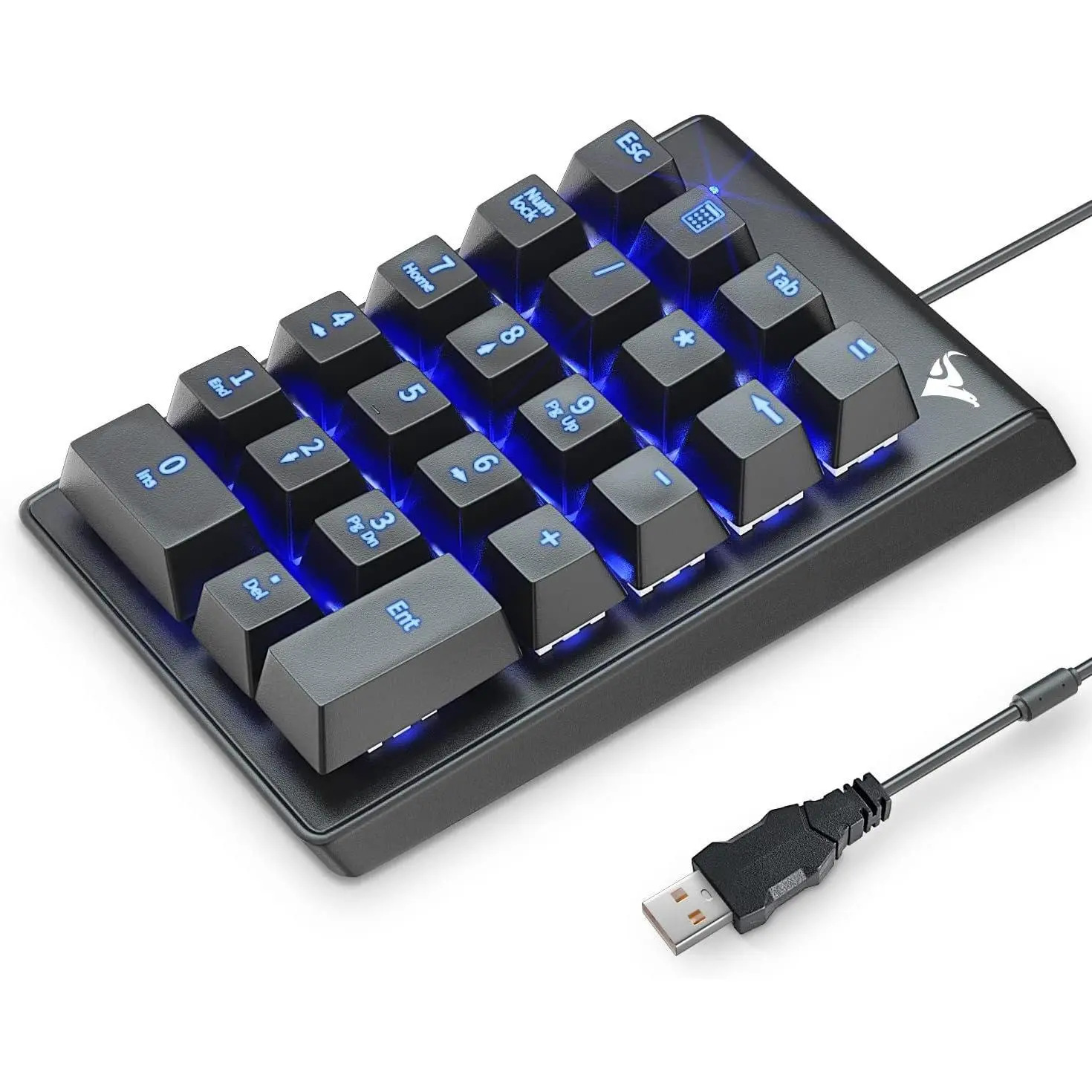 Mechanical Numeric Keypad, 22-Key USB Numpad for Laptop with LED Backlight | For Desktop Computers, Accounting, Spreadsheets, and Data Entry, Adding Convenient Number Input without Taking Desk Space