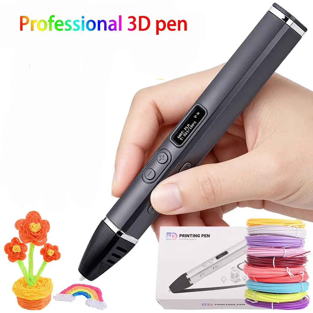 Professional 3D Printing Pen Set with 100m Pla Filament, Competition-Level Oled Display, 3D Graffiti Creation, Detachable Design