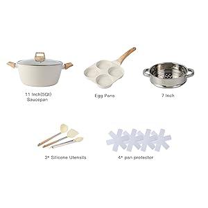 16PCS Pots and Pans Set Non Stick Cookware Set Nonstick with Cooking Set