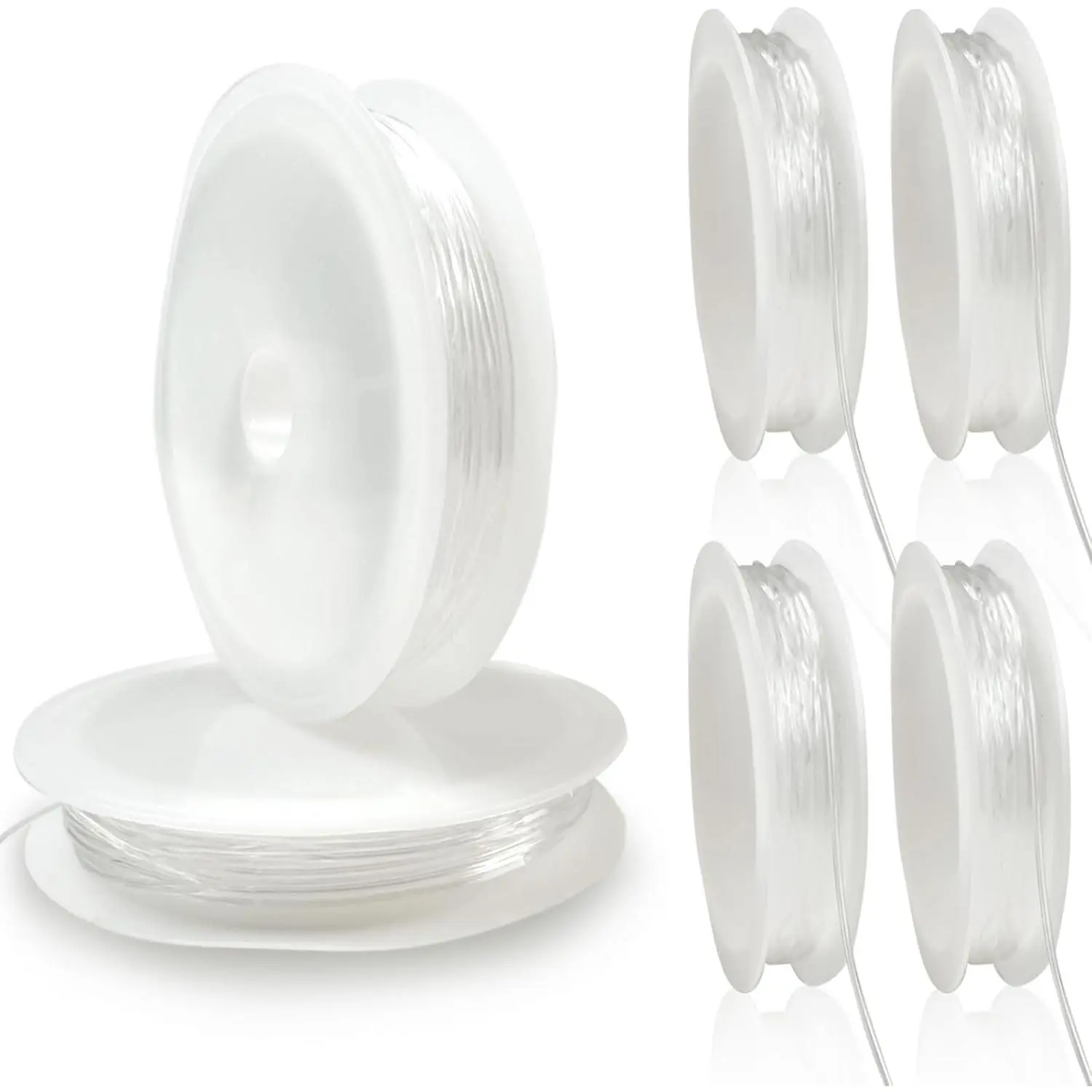 1mm Clear Elastic Bracelet String Cord - Stretch Beading Thread for  Making,  Stretch Cord for Bracelets & Necklaces (6 Rolls)