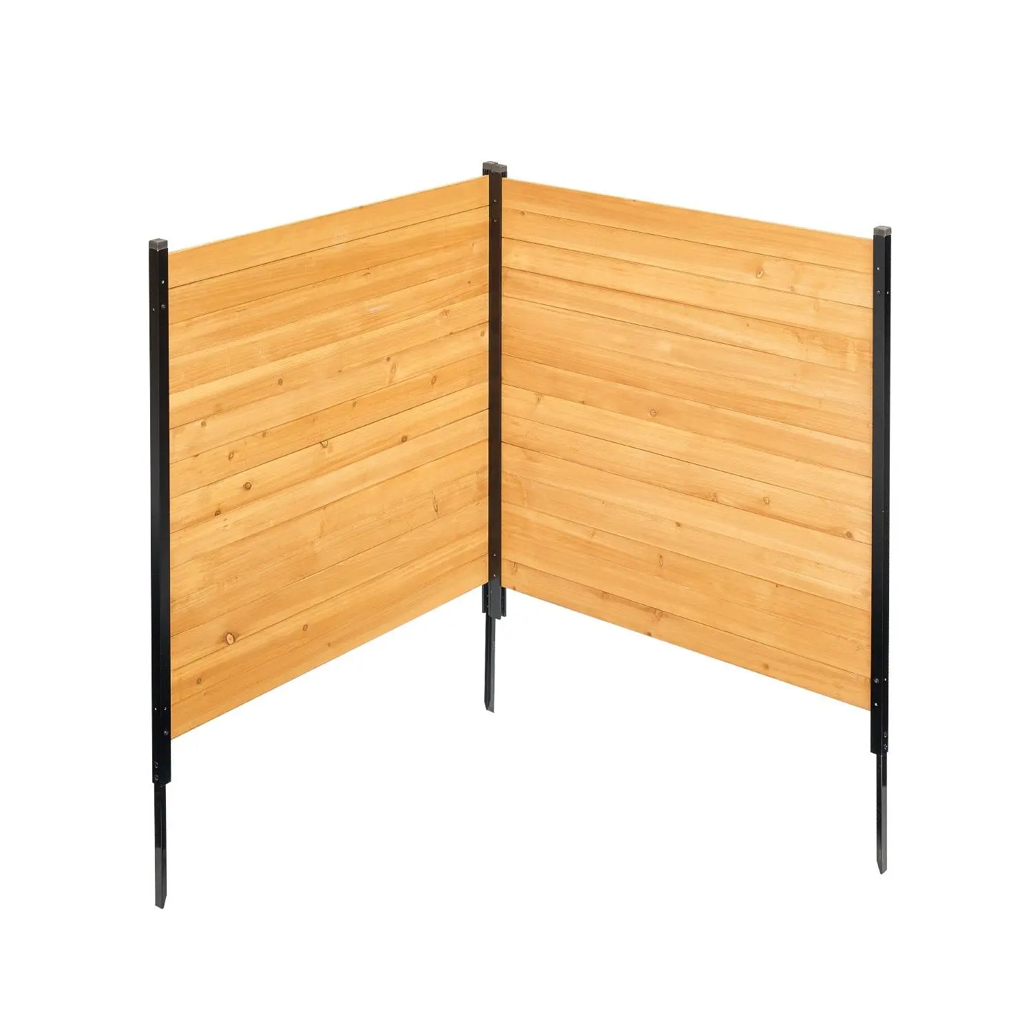 【DealsForYouDays】VEVOR Wood Privacy Fence, 38" Wx 42" L, 2 Panel Solid Air Conditioner Fence Screen, Pool Equipment Enclosure with Metal Stakes, Easy DIY Installation, Outdoor Trash Can Hider for Garden Decoration