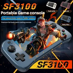 SF3100 Retro Handheld Game Console-Handheld console equipped with an HD IPS screen, supports classic games and TV connection, 14+ simulators, long battery life, a must-have game console for birthday and holiday gifts