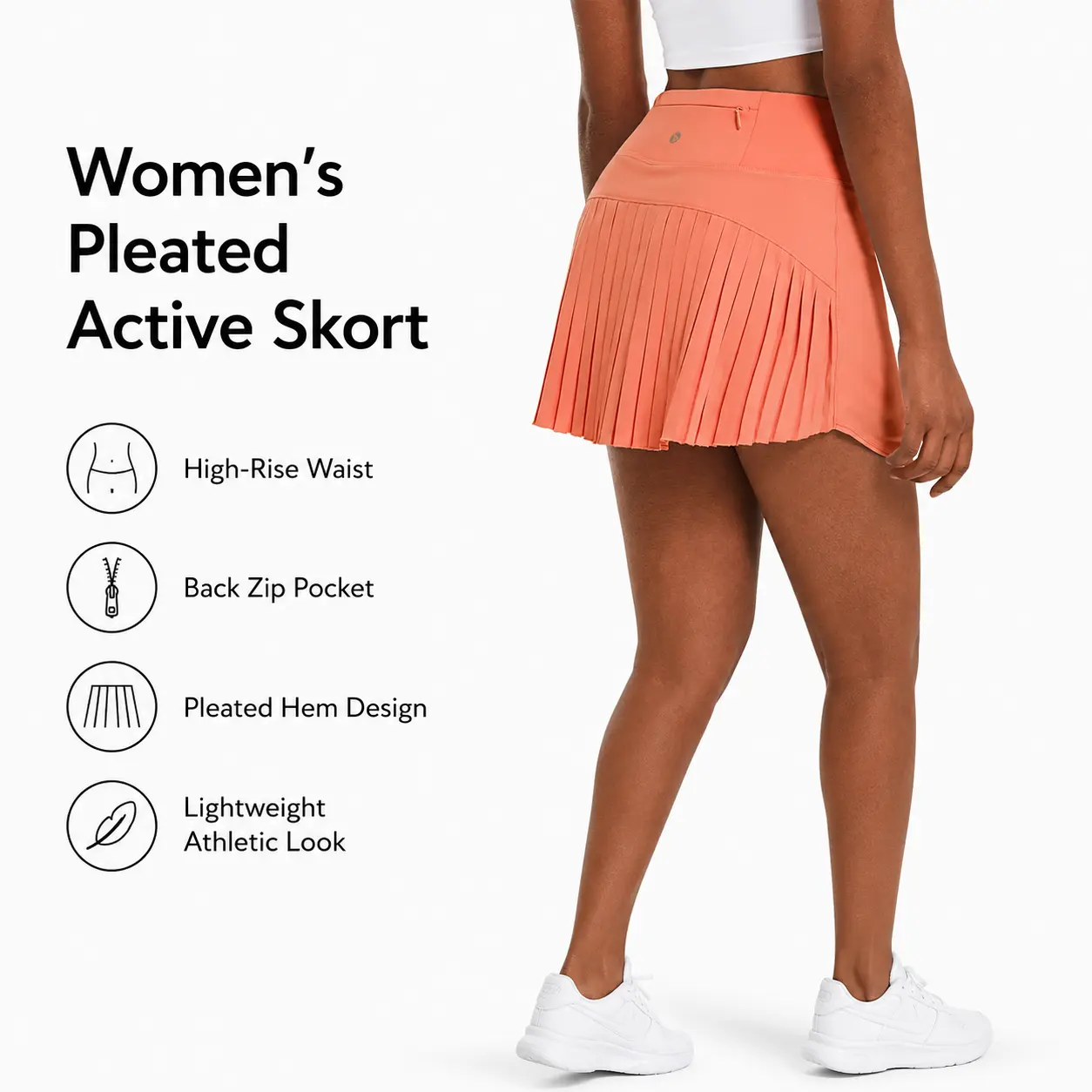 Women's Pleated Tennis Skorts, High Waisted Flowy Athletic with Pockets for Golf, Gym & Casual Wear, Tennis Attire