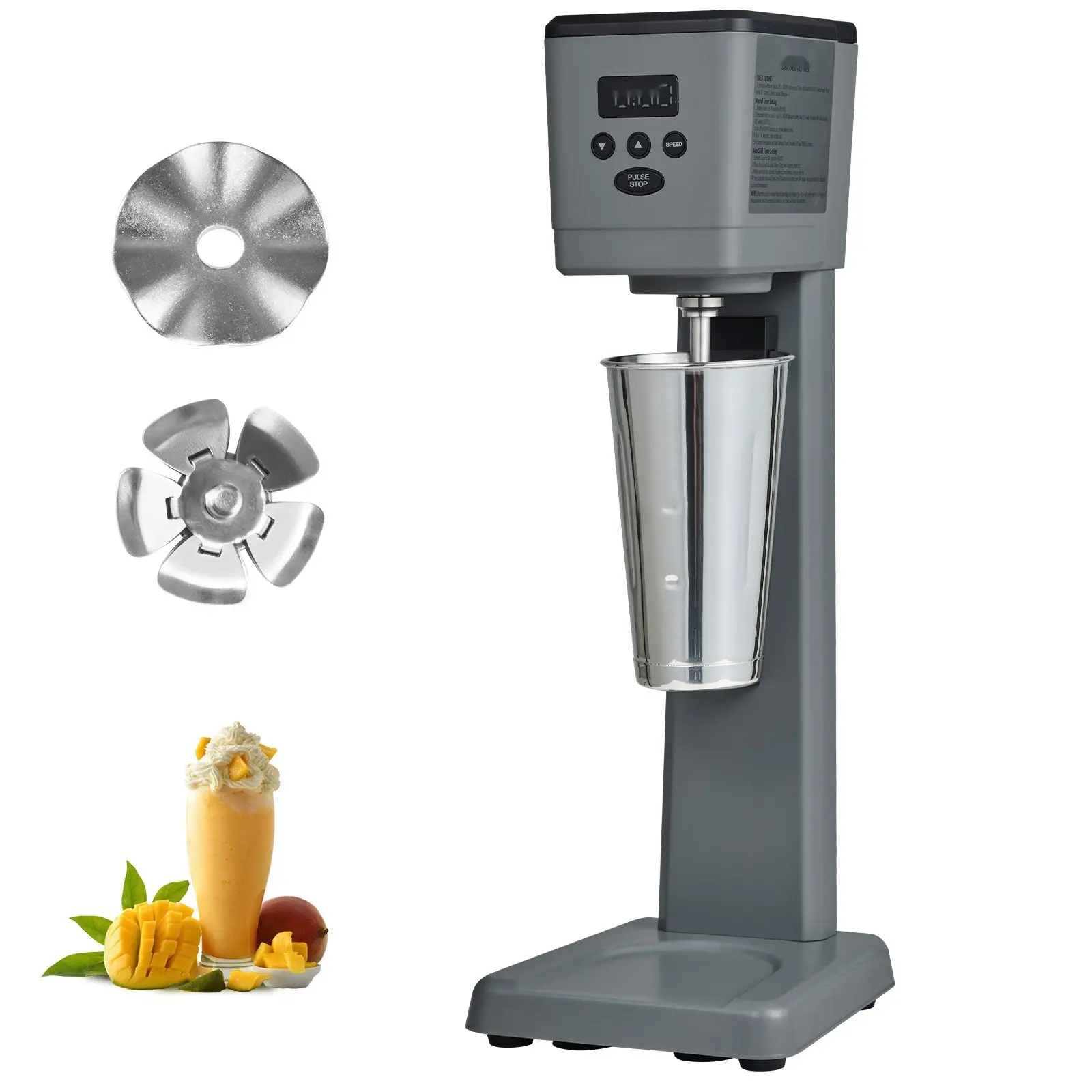 Milkshake Maker 375W Electric Milkshake Machine, Single Head Drink Mixer And Blender, LED Intelligent Microswitch, 3-Speed Milkshake Mixer With 820 Ml Stainless Steel Cup, Home Kitchen Appliance For Smoothies And Shakes