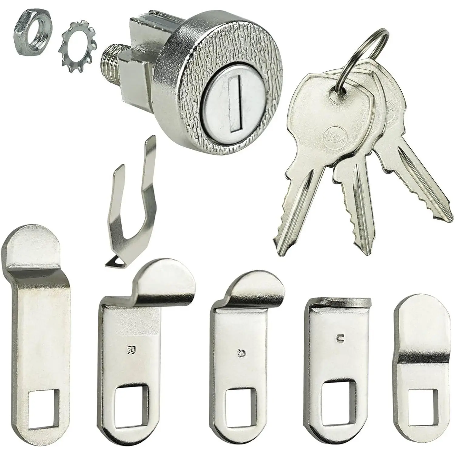1-Pack Mailbox Lock and Key for L-1172C National Mailbox Lock C9100 | Replacement for Mailbox Key Lock with 3 Keys 5 Shaped Locking Plates Clockwise