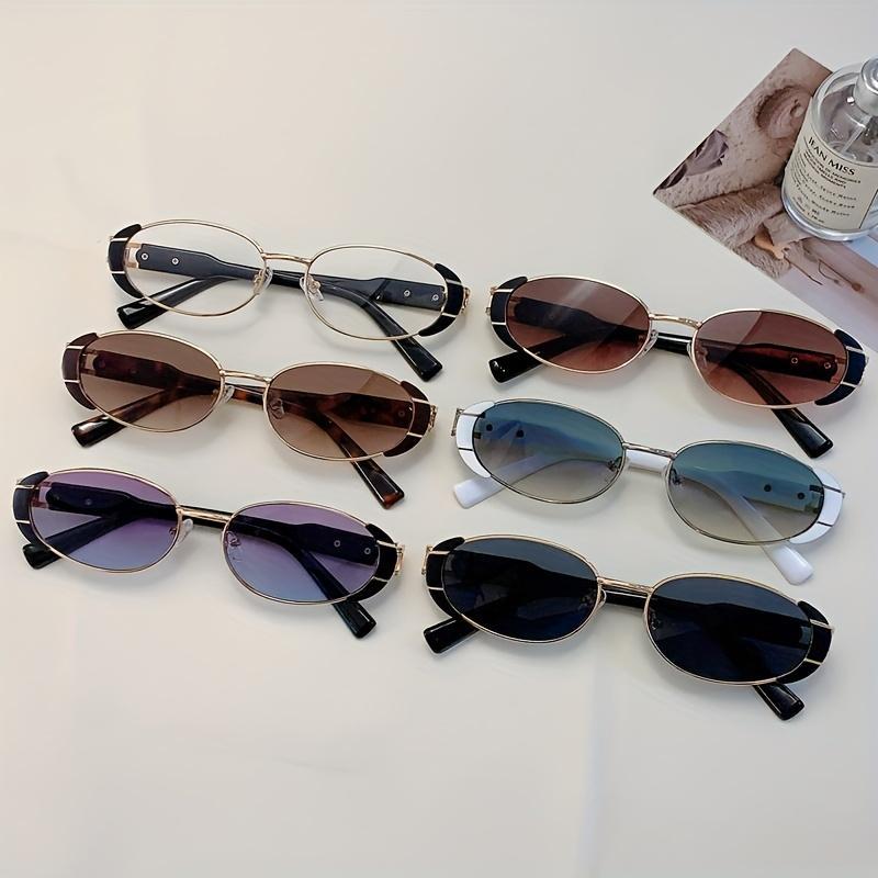 Retro Full-Frame Oval Glasses for Women, Multi-Color Gradient Lenses, Lightweight Plastic Frame, Fashionable Black Eyewear for Stylish Looks rectangle high negative lens men gradient lens trendy casual round frame Reading lentes fashion night vision