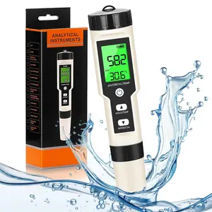 4 in 1 Hydrogen Water Tester Measures PH H2 ORP & Temp with ATC & Backlight, Accurate ppb/ppm Hydrogen Water Meter for Water Testing