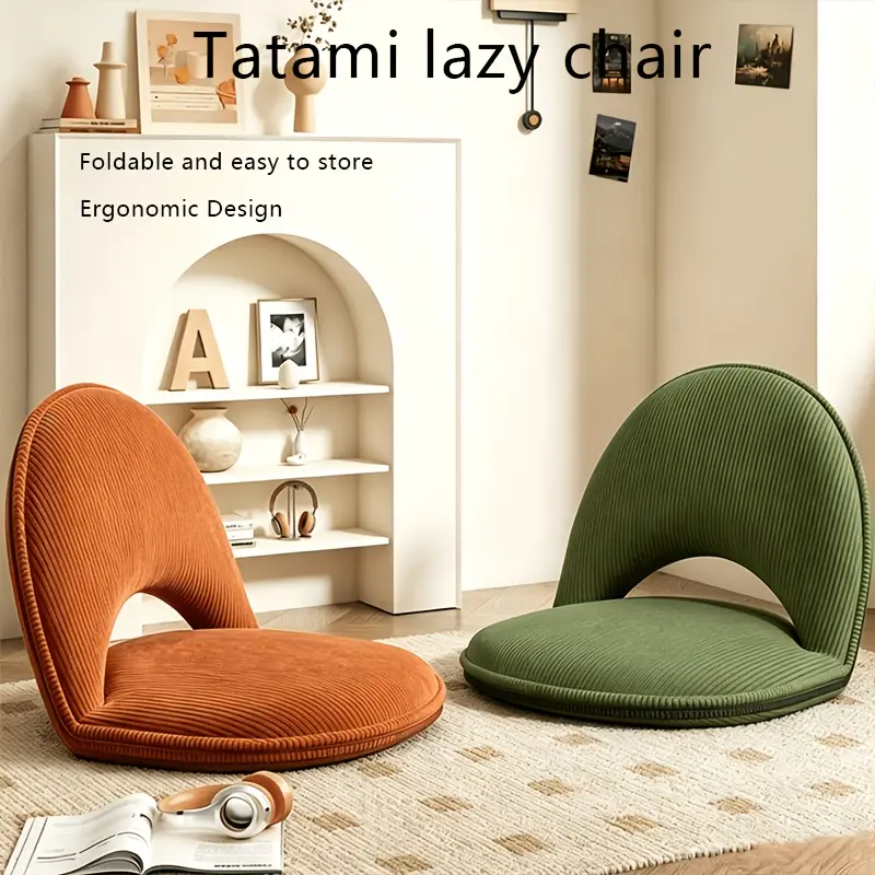 Adjustable Floor Chair - Lounge Lazy Sofa, with Backrest Floor Seat, Foldable and Removable Zipper Recliner, Indoor Decorative Cushion Meditation Seat, Suitable for Living Room, Bedroom, Tatami, Round Window