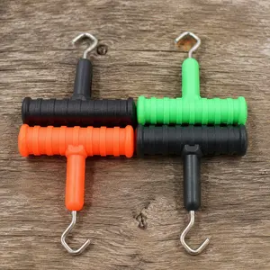 T-Type Anti-Slip Grip Quick Hook Tying Tool, Portable Fishing Knot Tying Device, High-Strength Corrosion-Resistant Tackle Accessory for Terminal Rig Knots, Professional Carp Fishing Leader Knot Tying Kit