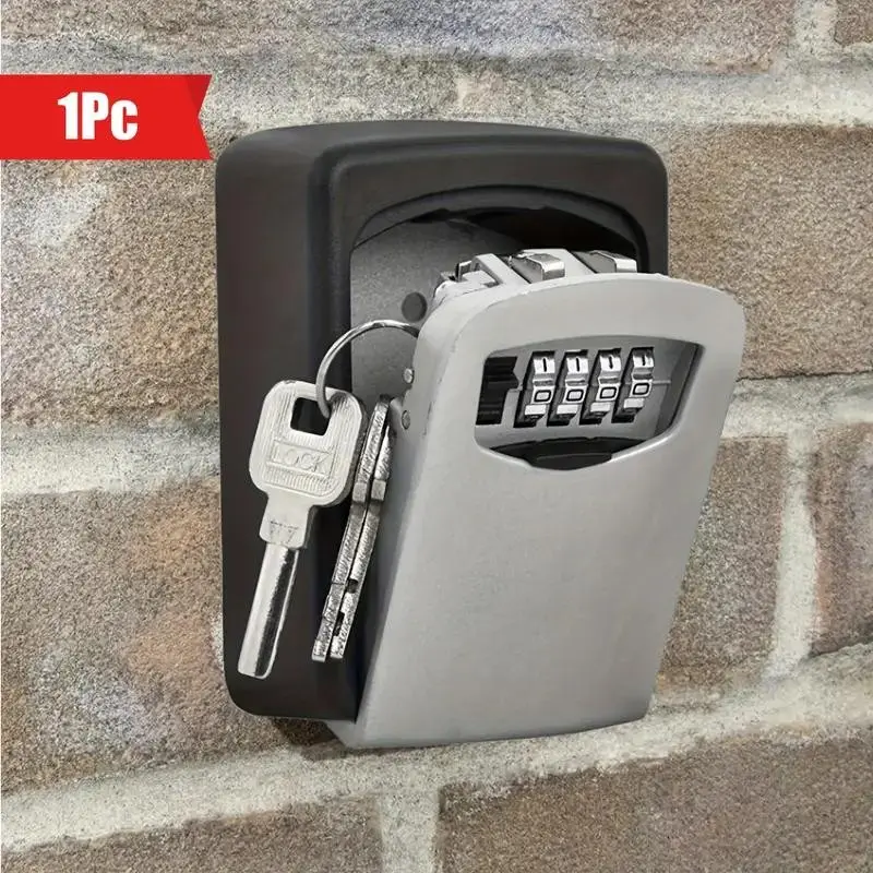 Wall Mounted Key Storage Box, Key Organizer, Key Holder with Protective Cover, Ideal for Home, Hotel, Emergency, Travel, Renovation Security, Compact