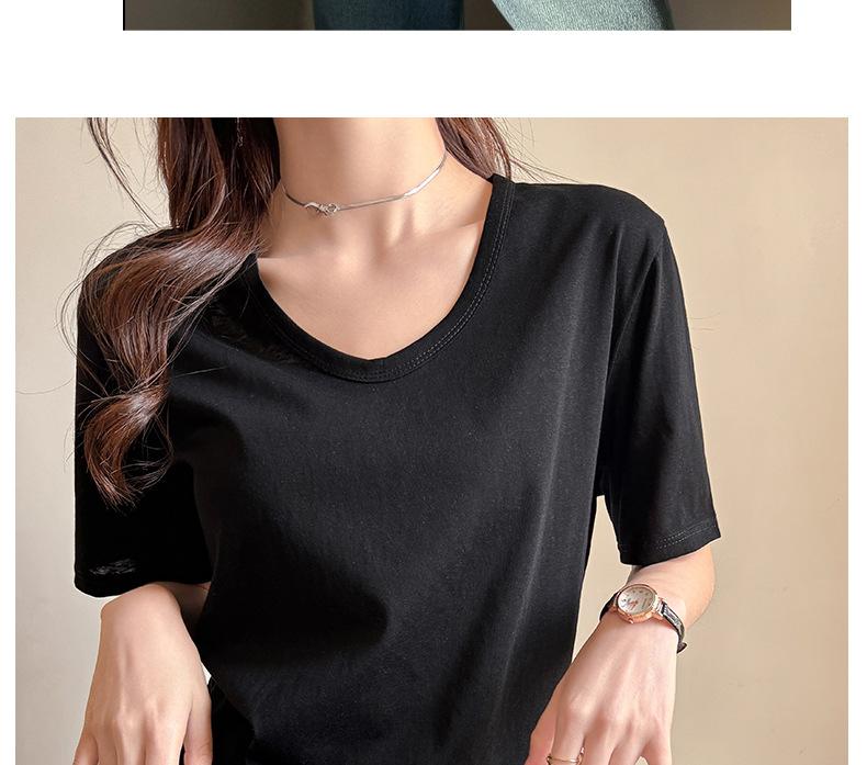 Women's V Neck T Shirt Spring Korean Style Loose Fit Snowflake Cotton Top Casual Basic Tee High Street Trendy Lightweight Summer Top for Women