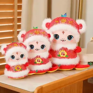 18/23/28CM Kawaii Cartoon Snake Plush Toy Soft Stuffed Bless Snake Doll Chinese New Year Gift Home Decor Plush Mascot Toys