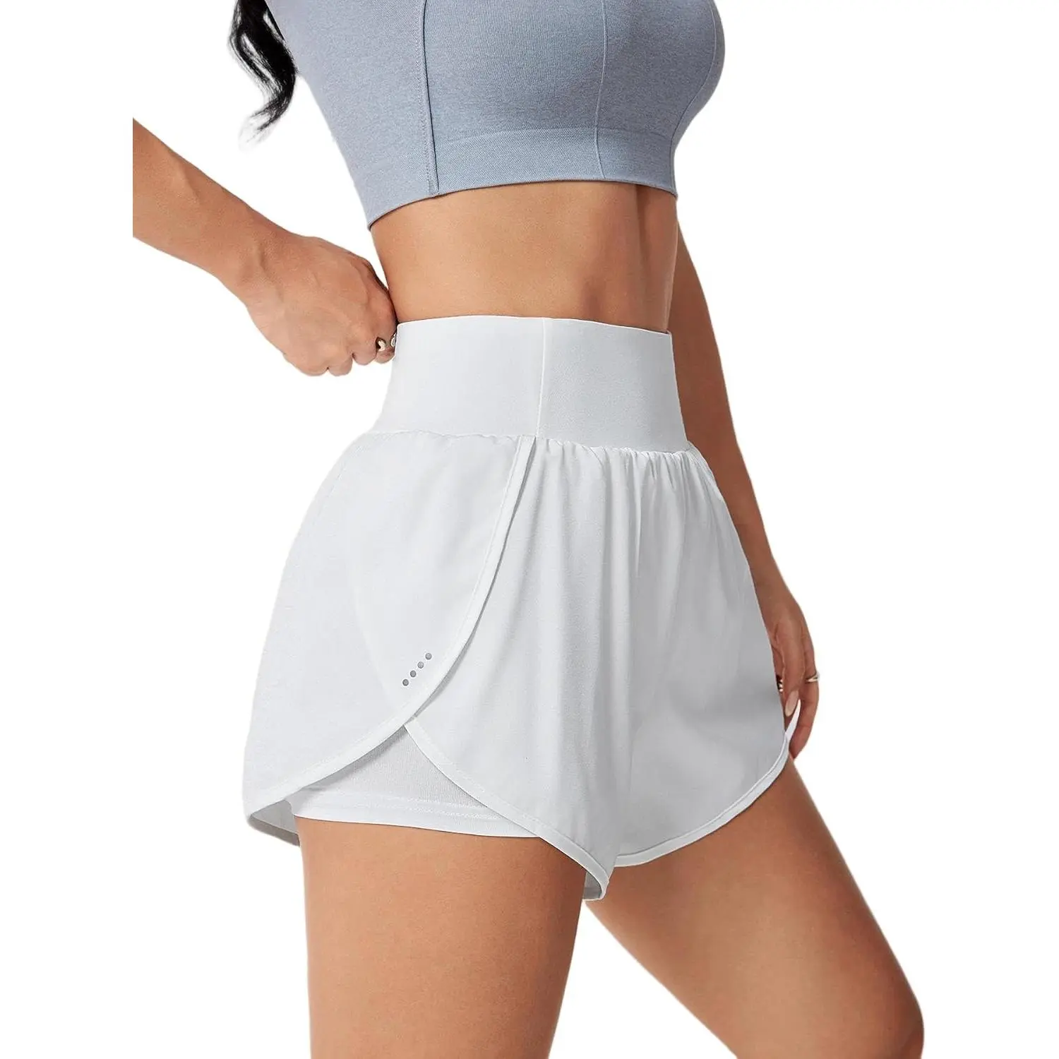 Women's Athletic Running Shorts High Waisted with Pockets, Women 3" Workout Dolphin Gym Yoga Beach ShortsGift.