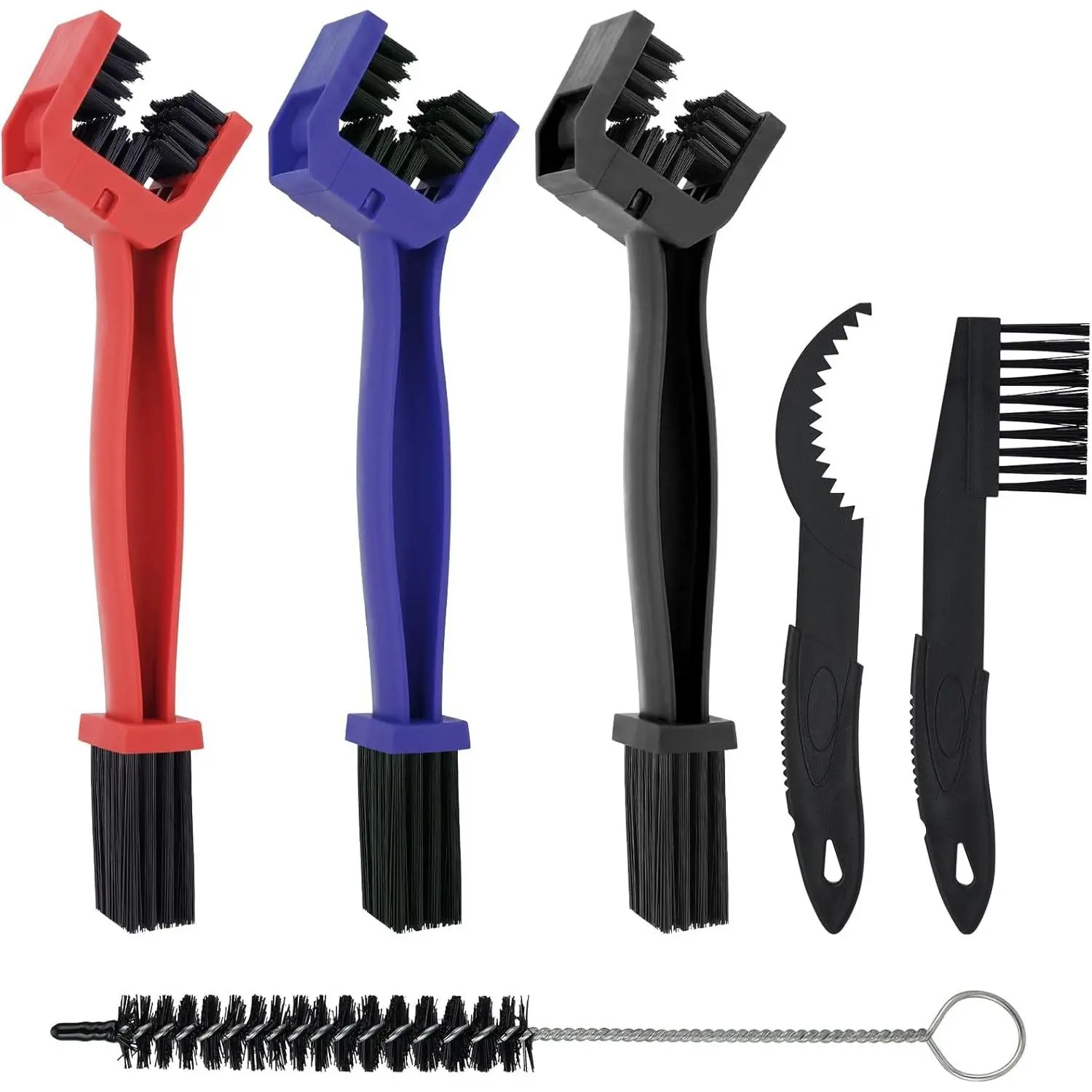 Women's Bike Chain Cleaner Kit Set - 6-Piece with 3 Brushes, Cleaning Tools, Rust Removal & Maintenance for MTB, Motorcycle