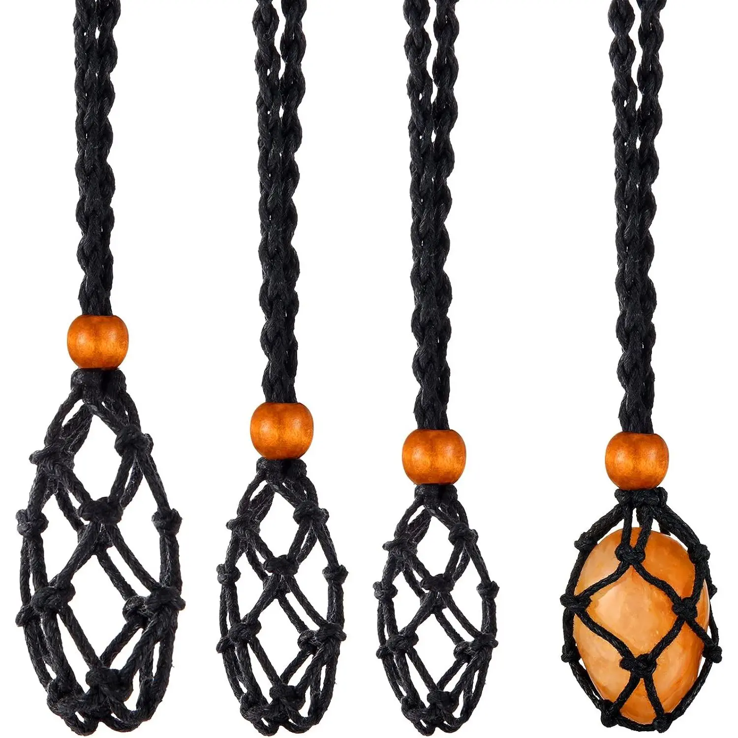 3 count Necklace Cord Empty Stone Holder Adjustable Pendant Stone Holder Pendant Necklace Cord for  DIY  Bracelet accessory
