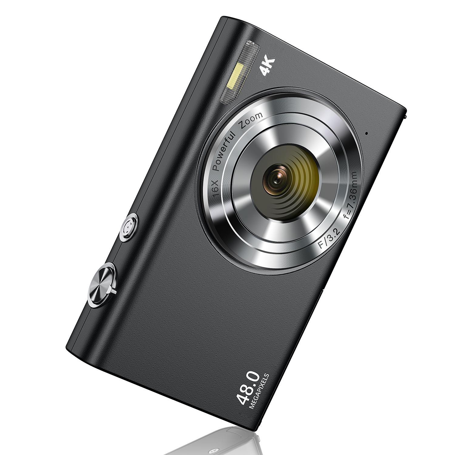 48MP 4K Digital Camera 16X Zoom Digital Camera with 32G TF Card & Charging Cable & Operating Manual, High Definition HD Camera Digital Camera for Outdoor Sports, Beginner Digital Camera