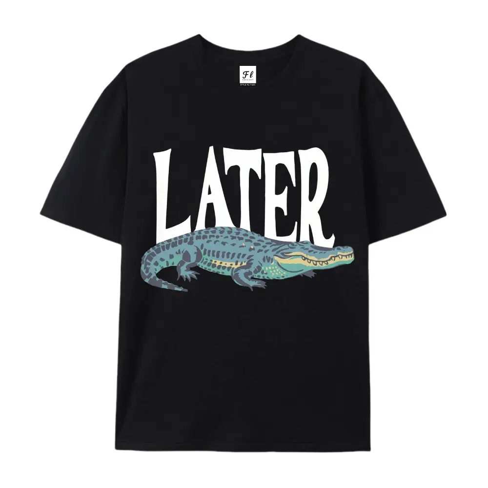 Women's Retro Gator Graphic Tee, Heavyweight 100% Cotton Shortsleeve Basic T-Shirt, Fashion Casual Top Made in USA