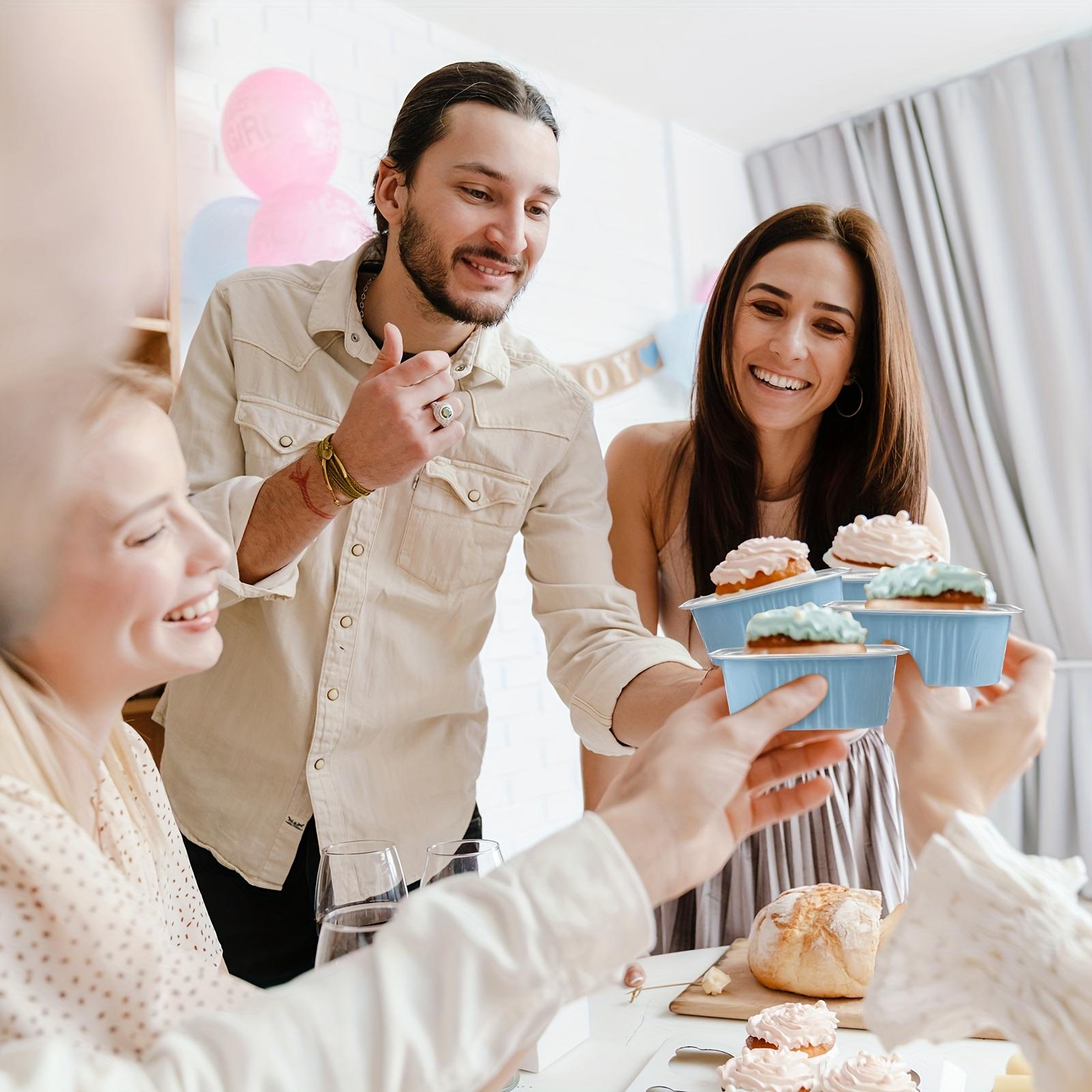 For Valentine's Day, Birthdays & Baking, Mini Dessert Baking & Packing Solution, 10oz Square Aluminum Foil Baking Pans, Sealed Lid High Temp Resistant, Effortlessly Handle Mini Dessert Baking & Packing, 100 Pack