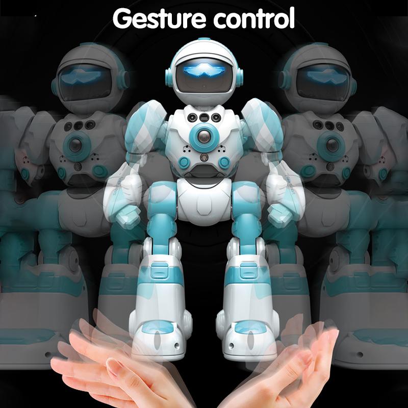 Smart Voice Robot Toy, 1 Box Gesture Sensor Remote Control Robot Toy with Rechargeable Lithium Battery, Programmable Robot Toy for Boys & Girls