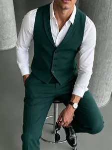 Men's suit set featuring a vest and trousers; a summer suit suitable for gatherings, business meetings, weddings, and other occasions; sophisticated style; an ideal gift for a husband.