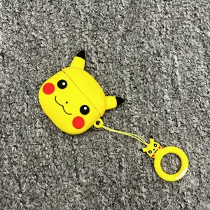 1 Pikachu shaped headphone case, drop resistant and durable silicone headphone case, Apple wireless Bluetooth headphone case, suitable for AirPods 1/2/3/4/pro/pro 2/pro 3