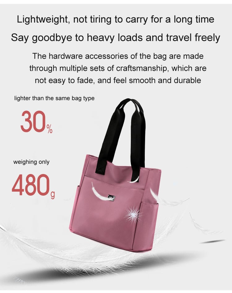 Large capacity waterproof multi pocket nylon shoulder bag for daily use, multifunctional handbag, essential for commuting, recommended latest styles
