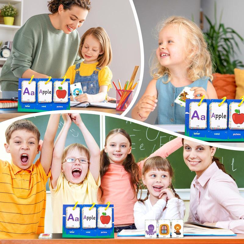 Random Color CVC Words Game, 1 Set Phonics Game for Home School, Sight Words Flash Cards Spelling Reading Learning Games, Bilingual Instruction Cards