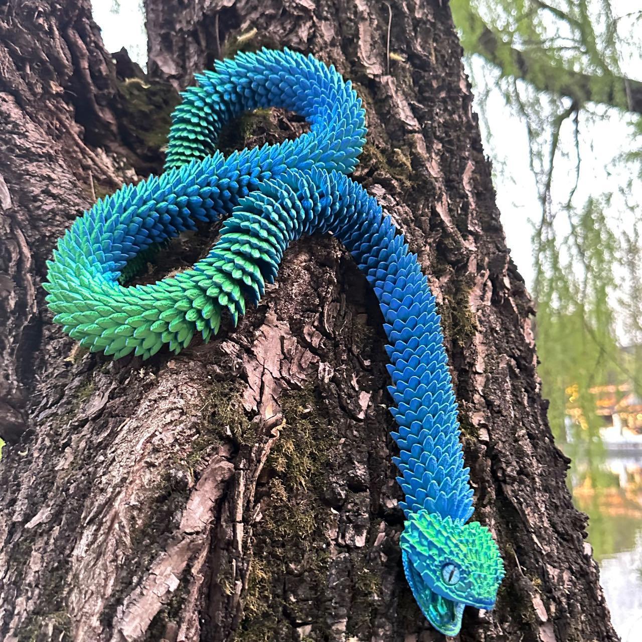 3D Printed Snake Model, 1 Count Creative Snake Model Ornament, Simulation Snake Model for Indoor & Outdoor Decor, Decorative Figurines