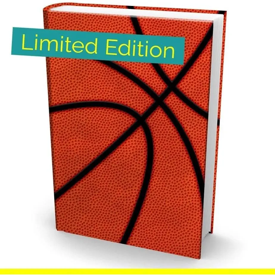Book Sox Stretchable Book Cover: Fits  Hardcover Textbooks up to 9" x 11". Adhesive-Free, Nylon Fabric School Book Protector. Easy to Put . Washable &  Jacket. (Basketball)