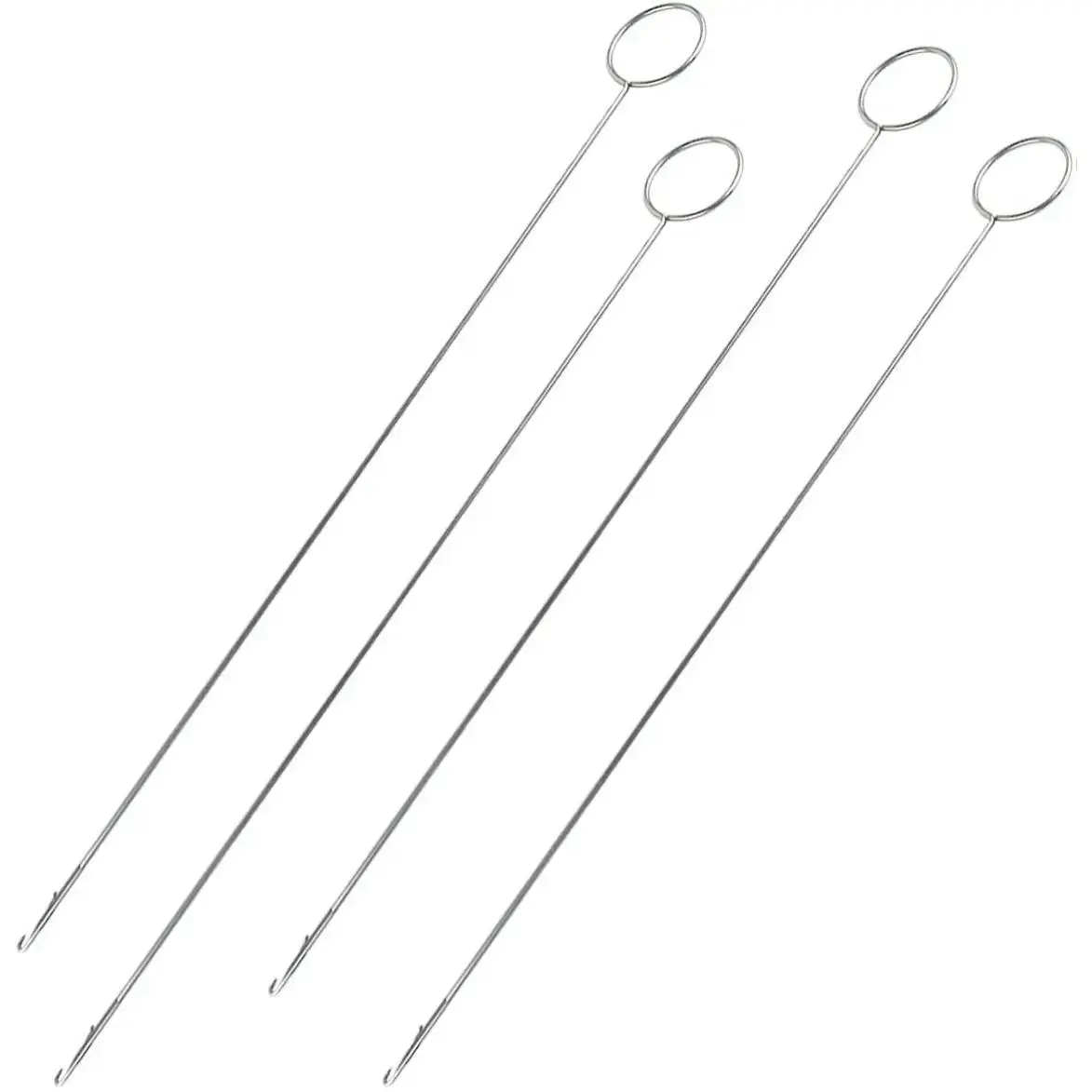4 Pcs Sewing Hooks with Latch Hook Needle Crochet Hook Tool for Fabric Straps Tube Strips DIY Accessories