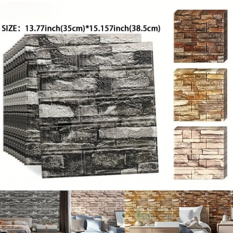 30pcs Retro Wall Tile Stickers, Xpe Foam Self-Adhesive Waterproof Ceiling Stickers, Easy Peel & Stick, Suitable for Kitchen, Living Room, Bathroom