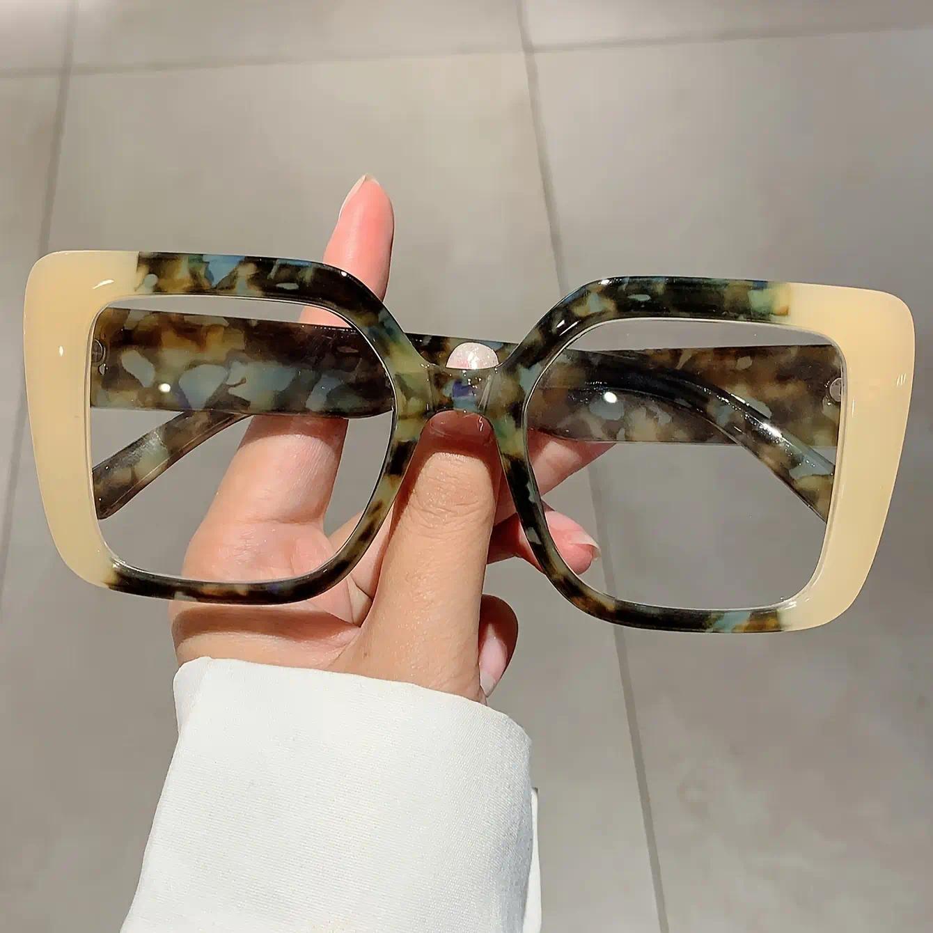 Women’s Square Full Rim Non-Prescription Glasses Elegant Minimalist Fashion Eyewear Durable Frame with Sturdy Metal Hinges Classic Versatile Eyeglasses Perfect for Daily Wear Office Work Formal Events Business Casual & Modern Simple Style Looks