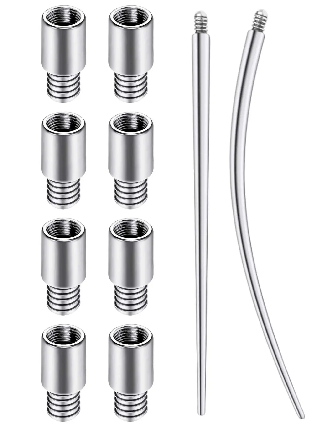 14G 16G Piercing Taper Kit & 2mm Piercing Extension Pole Titanium Tool Set for Internal Threaded Tragus Helix Conch Jewelry Cartilage Earring Lip Nose Studs Changing Stretching Kit Needles Piercings Kits