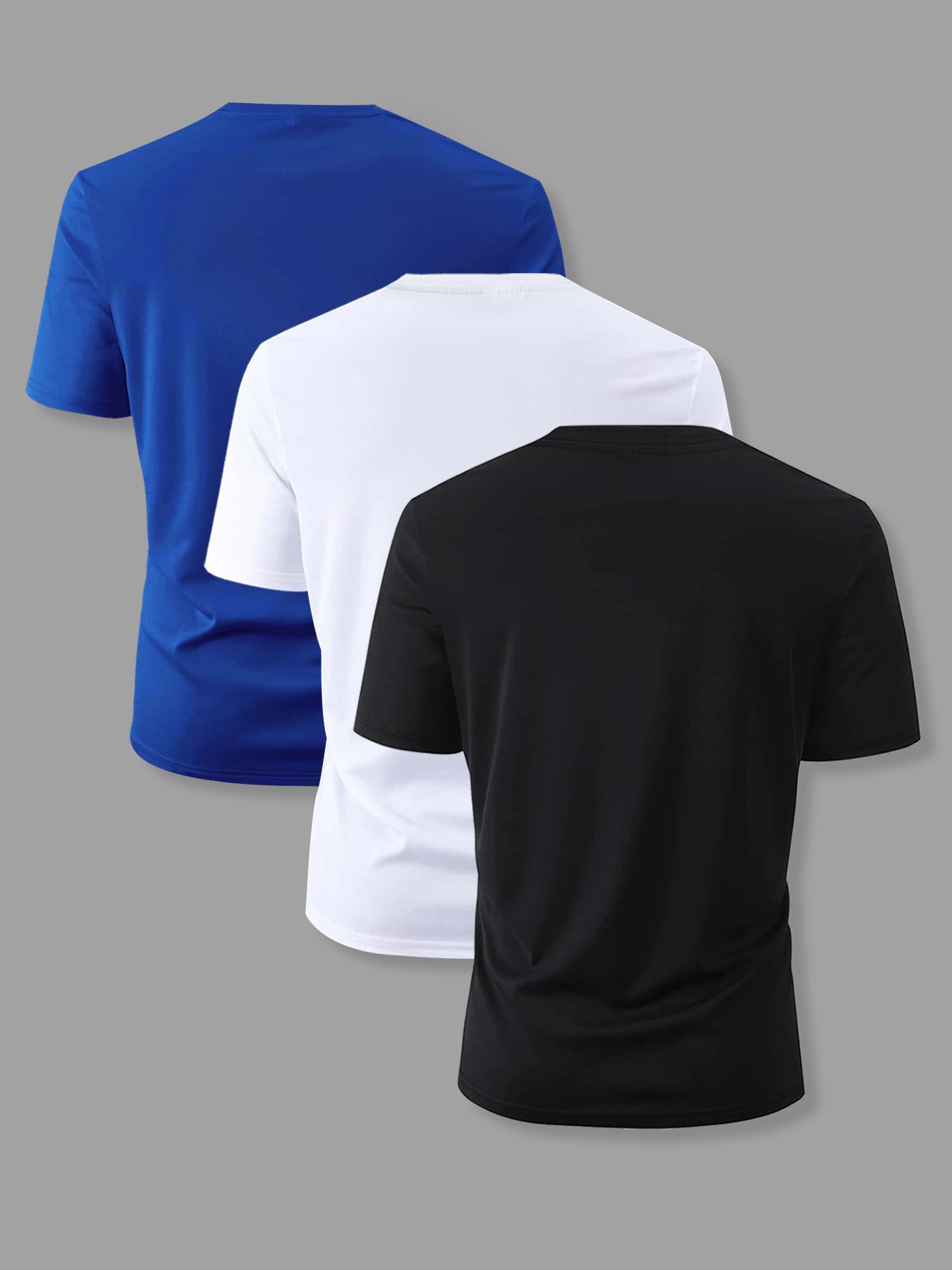 Men's Cross Print Round Neck Tee, Regular Fit Casual Short Sleeve Crew Neck T-shirt for Summer, Fashion Men's Top for Daily Wear, Athletic T Shirt