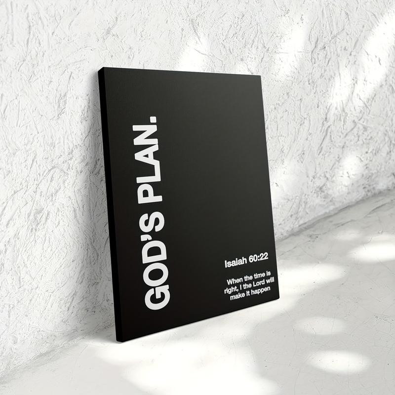 God's Plan Isaiah 60:22 Scripture Black & White Religious Wall Art Ready-to-Hang Inspirational Decor for Home Office Prayer Room Christian Gift Idea Religious Home Decor Simple Elegant Frame 2D Flat Ornaments Framed