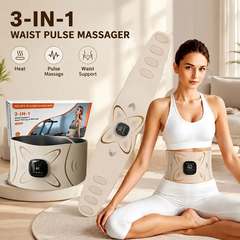 All-in-One Wearable Body Sculpting Belt, Massage Waist Belt with 20 Levels, Wireless Electric Sport Waist Belt with Massager and Heating Function Smart Wellness Gift for Women & Men