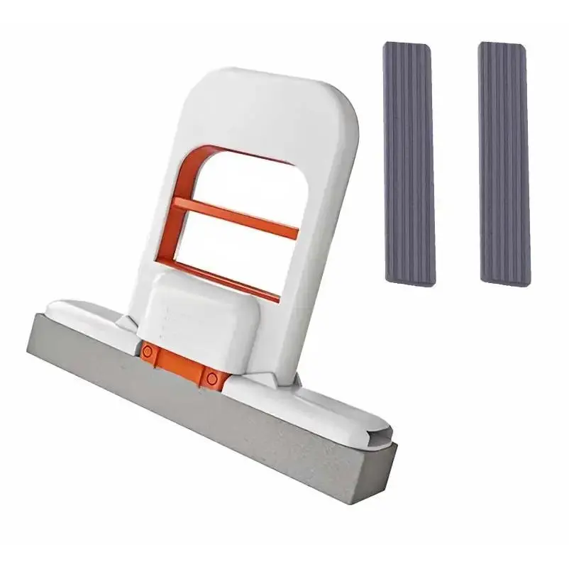 Adjustable Folding Mini Mop - Easy Mopping, Extendable Head, 1-Handed Operation, 2 Absorbent Sponges, Dry/Wet No-Wash Design for Home Cleaning, Easy Mopping Mops