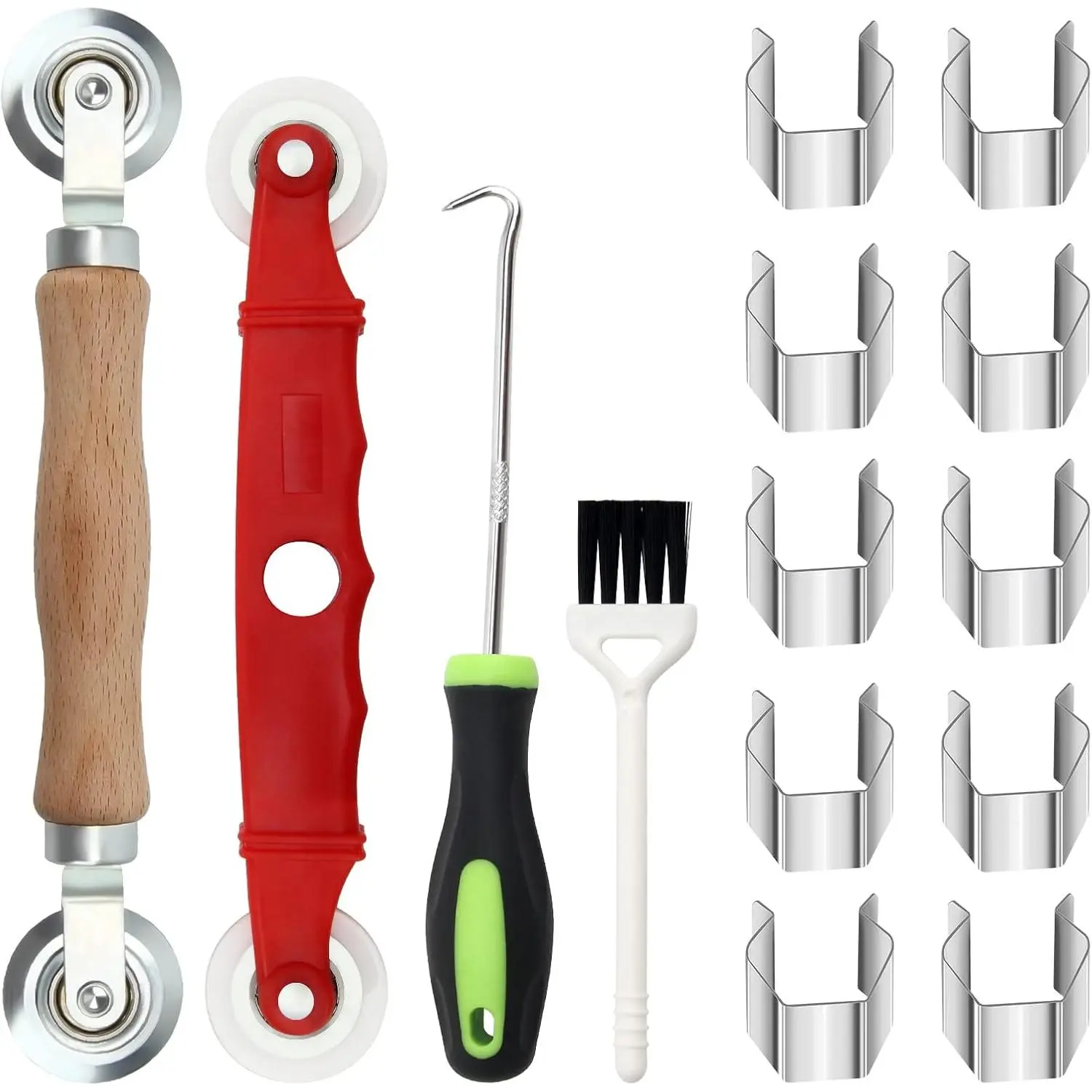 Handy Window Screen Repair Tool Kit for DIY Projects & Home Improvement - Mesh Spline Roller, Installer Clips, Metal and Plastic Fixing Tools
