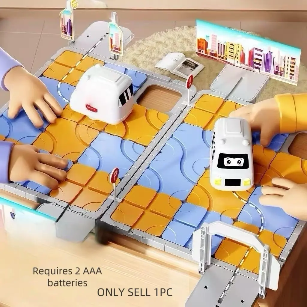 Advanced Car Maze Puzzle, City Adventure Educational Gift, Warehouse Entry Exit Game, Sliding Track Maze, Family Party, Kids Gift