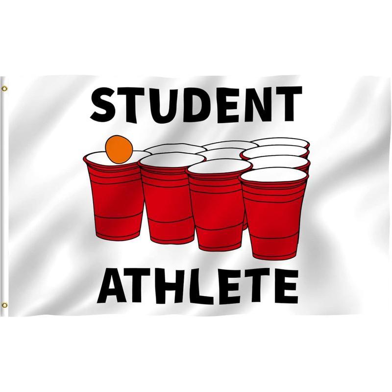 3x5 Ft Student Athlete Flag - Vivid Color and Fade Proof - Canvas Header and Double Stitched - Novelty College Funny Dorm  with Brass Grommets Banners
