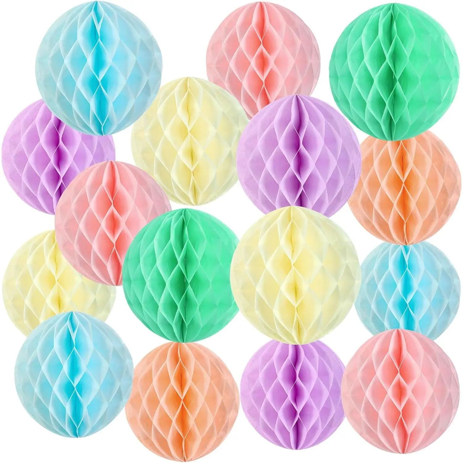 16 count Pastel  Decorations 8'' Pastel Rainbow   Balls for Spring Garden Birthday  Shower Wedding Macaron Easter Party ﻿