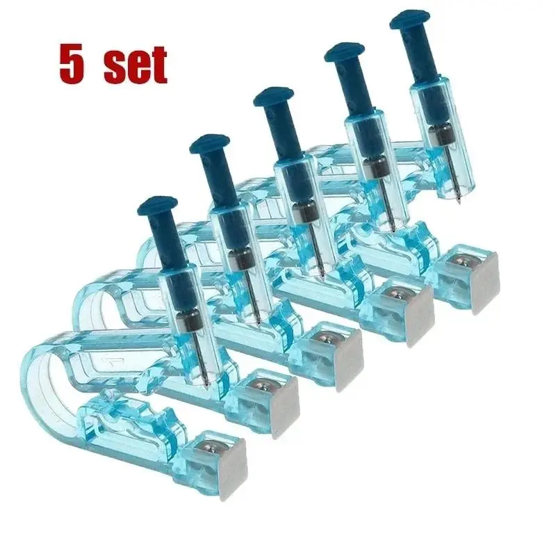 5 Pcs Disposable Ear Piercing Kit - Sterile Stud Piercing Tool Set, Home Ear Piercing Kit with Hypoallergenic Studs