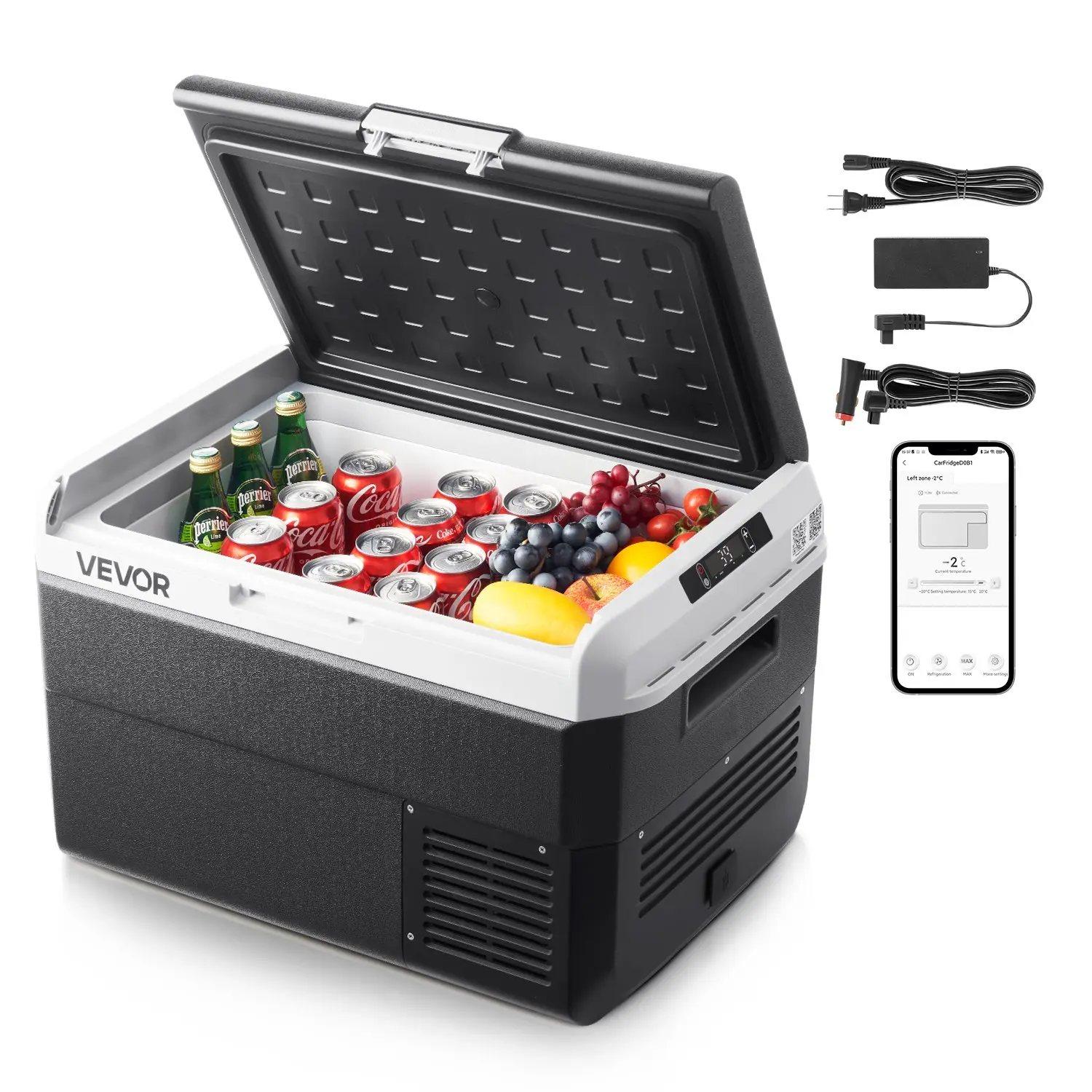 【DealsForYouDays】VEVOR 12 Volt Car Refrigerator, 42.3QT/40L Car Fridge, Portable Electric Cooler with -468 Adjustable Temperature, 12/24V DC and 100- 240V AC Compressor Freezer for Outdoor, Camping, Travel, RV