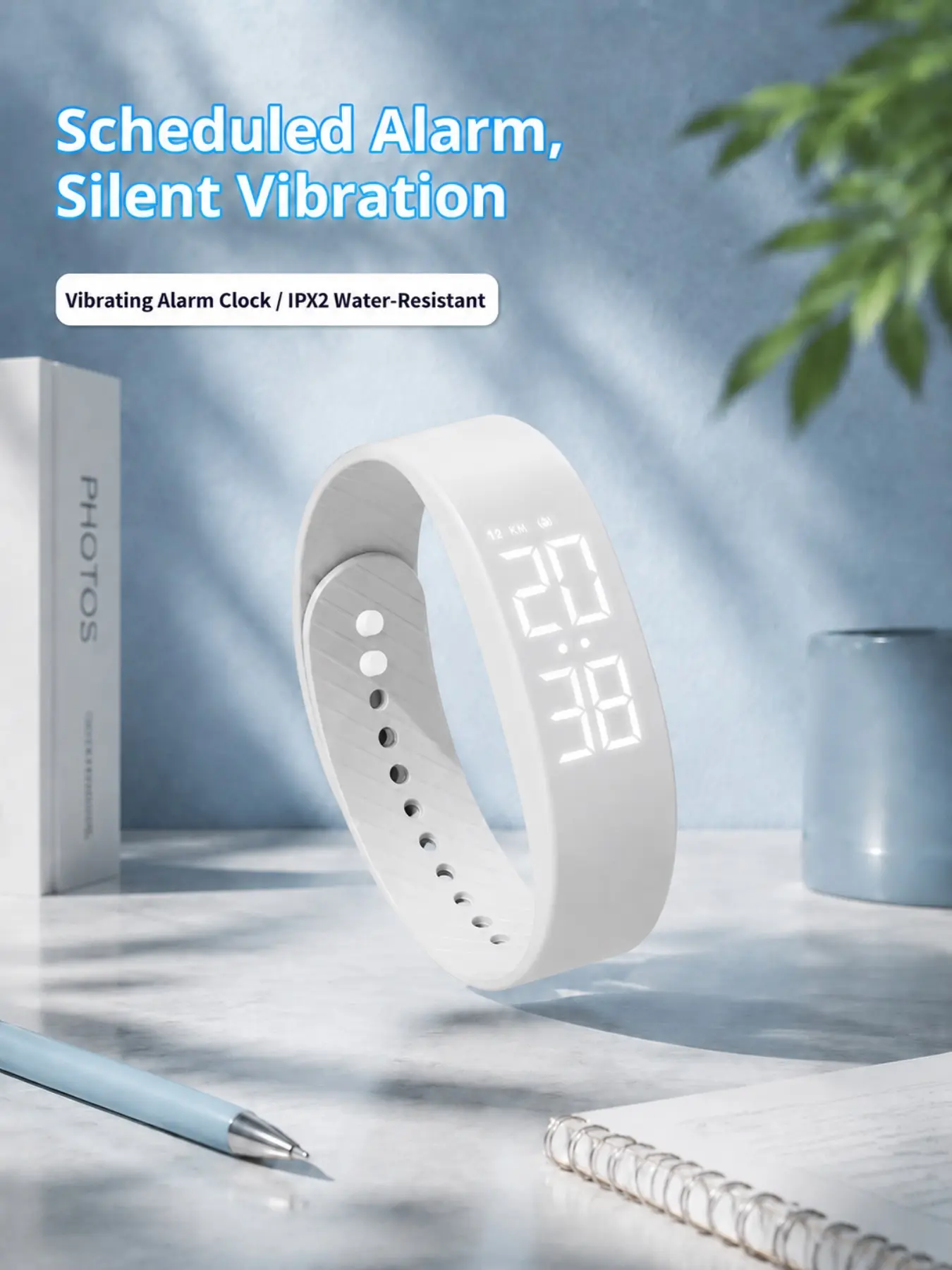 Water-resistant watches for men and women; alarm and stopwatch; 24-hour 3D step counter; calorie tracking; silent vibration alarm; luminescent display; water-resistant design; long battery life; suitable for everyday use, outdoor activities, and fitness