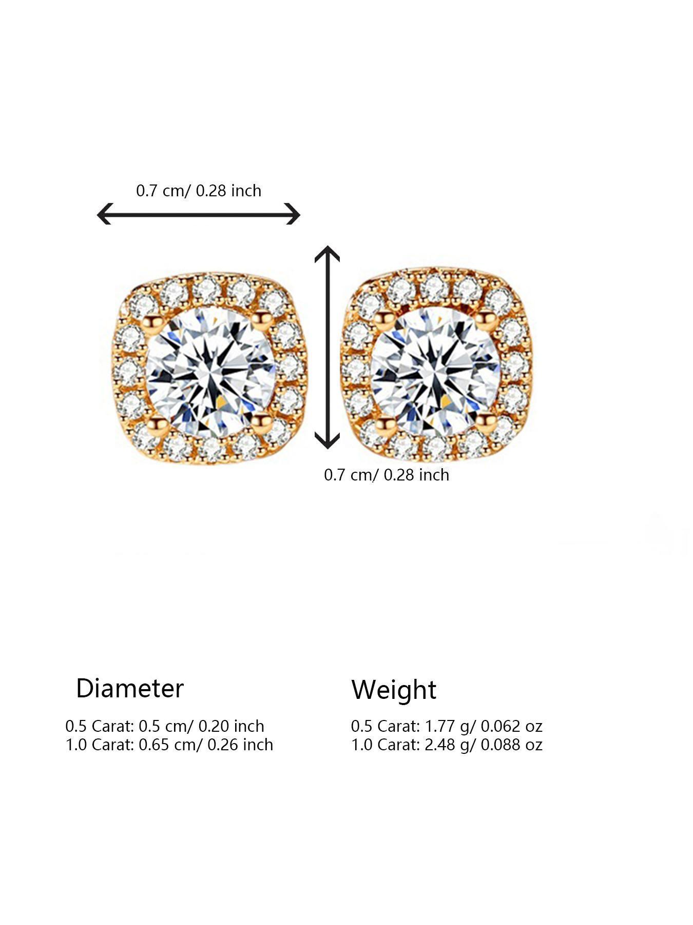 925 Sterling Silver Fashion Square Synthetic Moissanite Decorated Square Shaped Earrings, Elegant Matching Jewelry for Women, Daily Decor, Birthday Gift