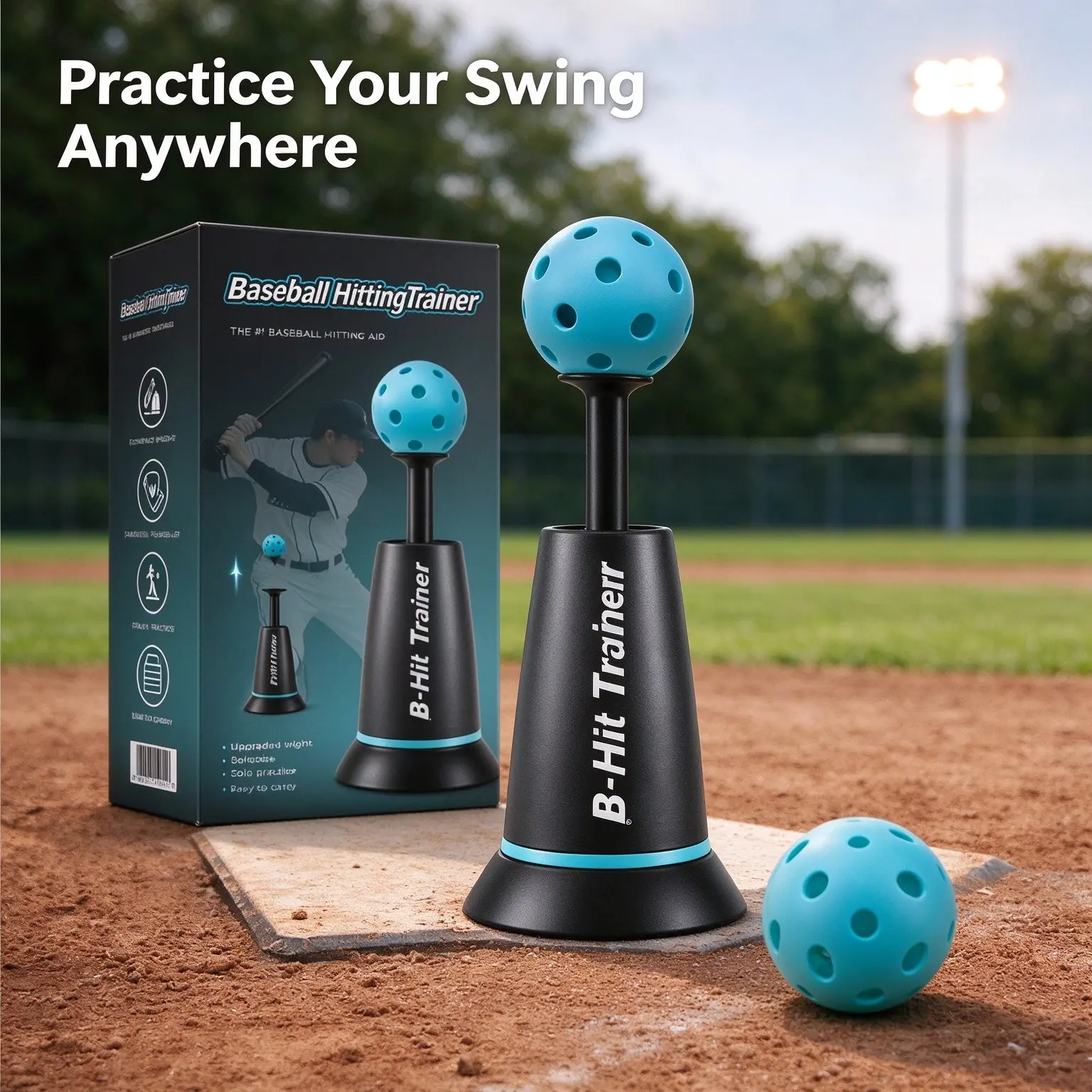 Portable Baseball Batting Trainer, Compact Practice Aid for Improved Skills, Lightweight Design for Easy Carrying, Ideal for Players