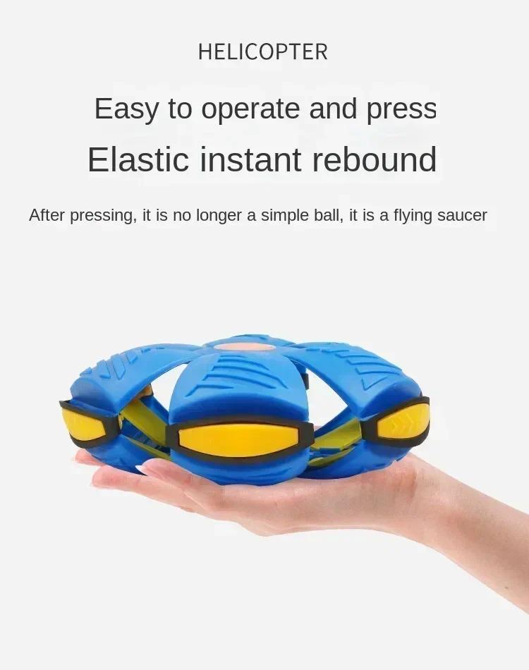 Dog Toys Outdoor Fun Toys Boy Girls Flying Saucer Ball Magic Deformation UFO with NO Led Light Flying Toys Decompression Gift Valentine's Day gift Tiktok Shop
