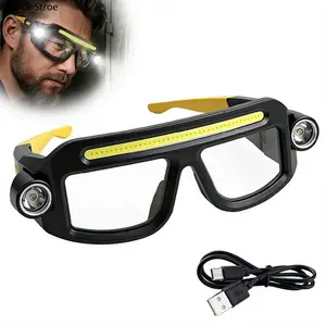 Rechargeable Clip-On Glasses Light, USB-C COB LED Headlamp for Work and Repairs, Hands-Free Eyeglass Light, Ultra Bright Lightweight Wearable Task Light for Mechanics, Reading, DIY Projects, Camping, Night Fishing, Workshop Maintenance and Outdoor Use