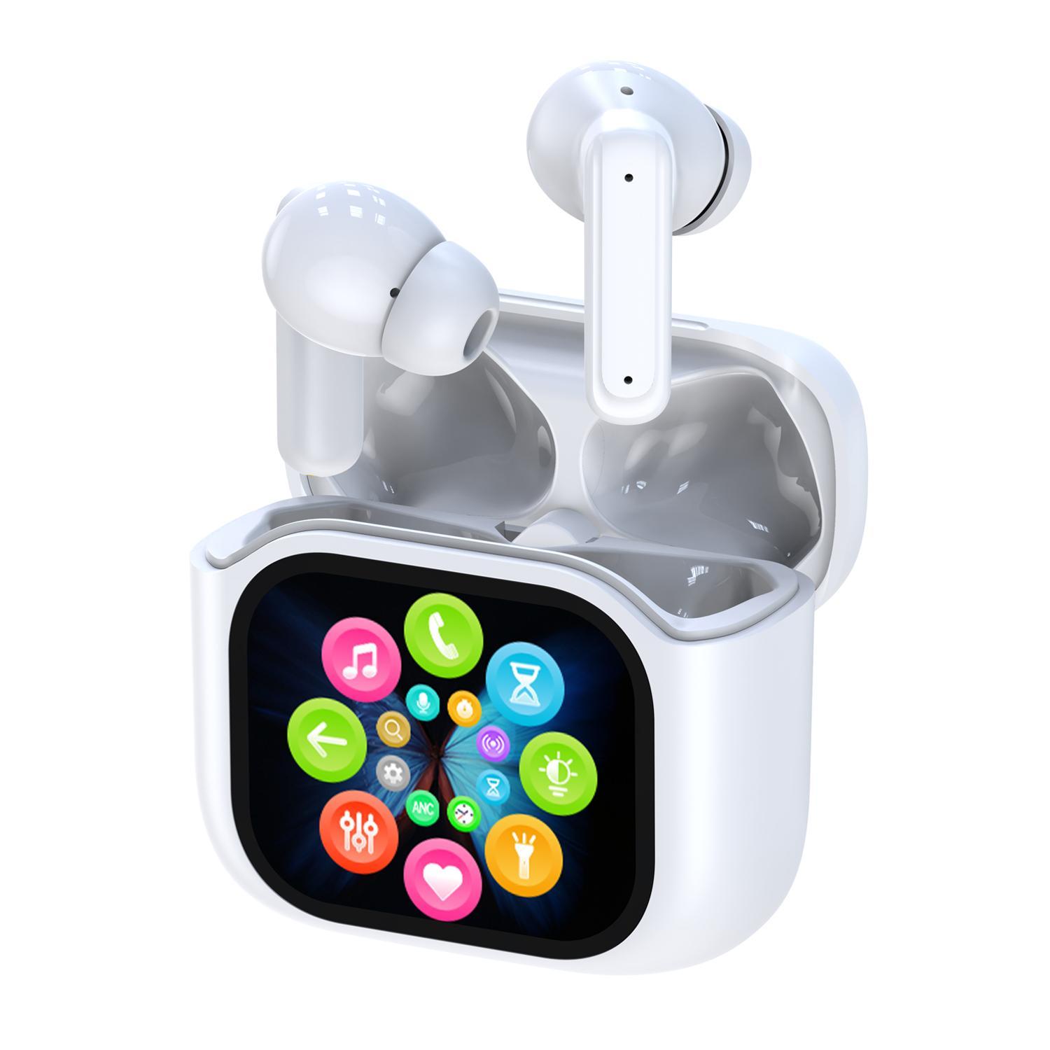 HITOZON Wireless Earphone, In-ear Design Earbuds with Touch Screen Charging Case, Stereo Wireless Earbuds with Noise Reduction for Smartphone, Computer, Laptop #TOP PICKS